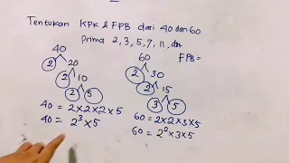 Cara Menentukan FPB dan KPK dari 40 dan 60 | Matematika SD