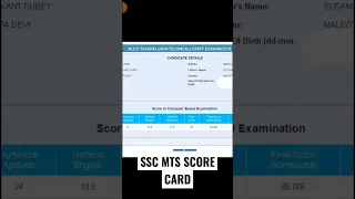 My ssc mts score card #sscmts #ssccgl2022 #ssccgl #sscchsl #sscgd