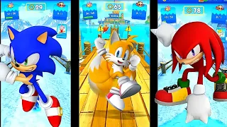 Sonic vs Tails vs Knuckles Super fast speed Gameplay: Sonic dash endless running💥