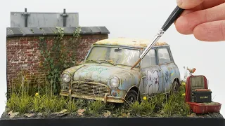 FULL BUILD DIORAMA Tamiya Morris Mini Cooper 1275s 1/24 scale