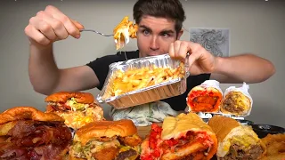Eating FATTEST Burgers, Sandwiches, & Cheese Fries Mukbang (FAT SAL’S FEAST)