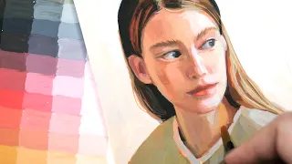 Gouache Painting With The BEST Limited Palette For Skin-tones ?? | Paint With Me.