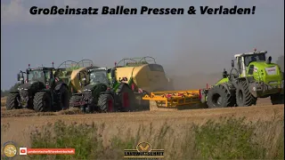 Großeinsatz Ballen Pressen & Verladen! XXL Strohbergung Agrarlohn Müritz Lohnunternehmen 2023