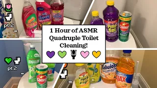 ✨🚽 1 Hour of ASMR Quadruple Toilet Cleaning & Disinfecting! 100 Sub Special! 🚽 ✨