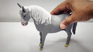 Clay Sculpting: Horse , How to make animals with clay easy,clay modelling horse , horse sculpture