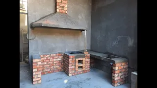 Уличная бездымная печь для казана и столешница из бетона. / Smokeless stove. учок куриш узбекча