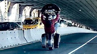 ***MUST SEE VIDEO*** OF MOTORCYCLIST CONDUCTING A VERY DANGEROUS MANEUVER ON 59TH STREET BRIDGE, NYC