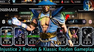 Injustice 2 Raiden, Klassic Raiden & MK11 Rain | Survivor Mode Max Bonus Points Team | MK Mobile