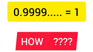 0.9999 Repeating = 1 | Algebraic Proof | You Should Know This!