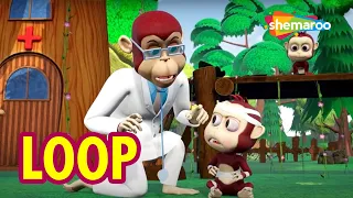 Five Little Monkey  [LOOP] 3D Nursery Rhyme & Kids Songs | Animal Songs