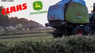 John Deere 6810 6920 | Claas Variant 380 | Grass Baling | Pressatura Fieno | Notturna