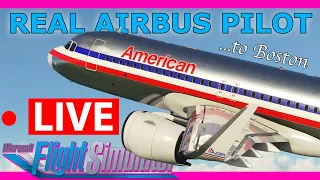 Real Airbus Pilot Flies the A32NX Live! Chicago to Boston MSFS