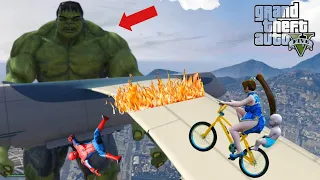 GTA V : SUPERHEROS TRIED THE IMPOSSIBLE DUAL PIPES GAP BRIDGE PARKOUR CHALLENGE GTA 5 | #shorts