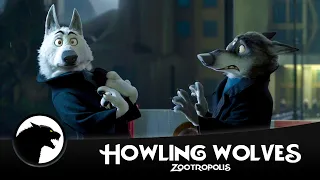Dog howling with dog in TV who is  howling with wolves from Zootopia