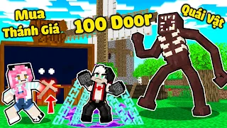 MỀU THỬ THÁCH 24 GIỜ VƯỢT QUA 100 CÁNH CỬA TRONG MINECRAFT*REDHOOD PHÁ ĐẢO 100 DOORS TRONG ROBLOX