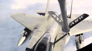 KC-135 Stratotanker Refueling an F-15C Eagle over Iceland