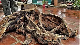 Unique Tea Table Design Ideas From 100 Year Old Dry Tree Stump // Amazing Woodworking Skills