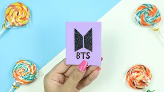 DIY BTS Notebook / BTS School Supplies Craft / How to Make Mini BTS Notebook