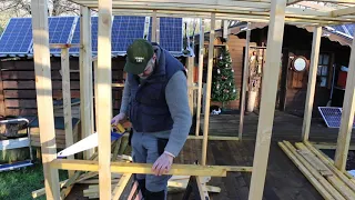 Living off the grid in Scotland uk In a wooden cabin, I’m cracking on with the building work..