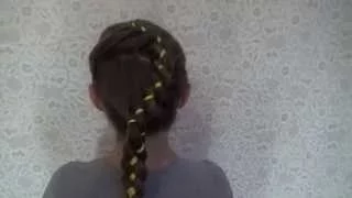 Французская коса  обратного плетения с летной