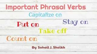 Important phrasal verbs | English Lesson | Sohail Sheikh