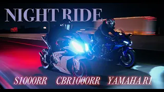 SUPERBIKE NIGHT RIDE - PHONK - 4K FX3 FOOTAGE - S1000RR, CBR1000RR, YAMAHA R1