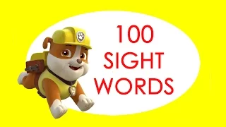 100 Sight Words For Children, Kindergarten, Grade 1- flashcards high frequency paw patrol learning