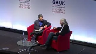 David Rowan interviewing Richard Branson at the G8 Innovation Conference, June 14 2013