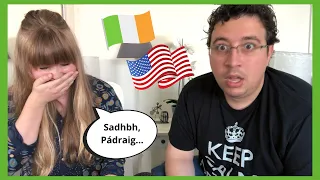 American Learns How To Pronounce Irish Names! 🇮🇪🇺🇸 | IRISH VS AMERICAN