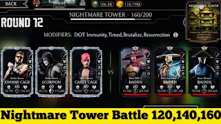 Nightmare Tower Boss Battle 120,140 & 160 Fight + Reward | MK Mobile