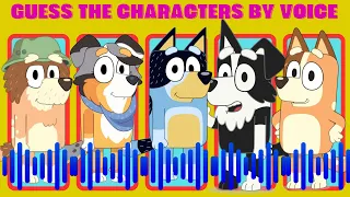 Guess Bluey characters by voice and by episodes, Bluey  ,Bingo💜,Chilli❤️, Bandit 💚