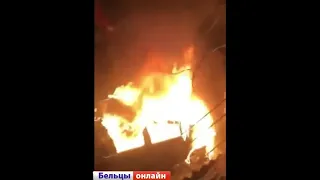 Ночью в Бельцах в одном дворе сгорели два автомобиля 02 01 20