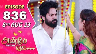 Anbe Vaa Serial Episode 836 | 8 th Aug 2023  | Virat | Delna Davis | Saregama TV Shows Tamil