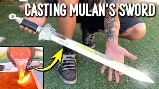 Casting Mulan's Sword From Scrap Aluminum Ingots - DIY Metal Sword Making