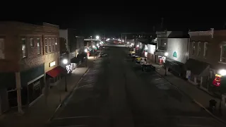 Drone Shot Of Downtown Centralia, Missouri’s Allen Street (Main Street)