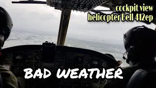 Bad weather condition helicopter cockpit view