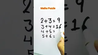 2+3=9 #puzzle #shorts #maths #reasoning #trending #brainteasers #youtubeshorts #comment #iq #exam