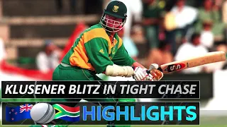South Africa home in tight chase as Lance Klusener's blitz seal remarkable victory over New Zealand