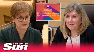 FMQs suspended as environmental protesters shout at Nicola Sturgeon