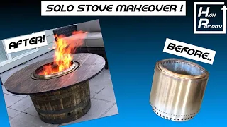 Solo Stove Bonfire makeover with a Whiskey Barrel!!