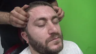 ASMR Turkish barber Head massage +NECK -HAIR CRACK+ EAR, Scalp,back,ear,face,neck,foot,sleep massage