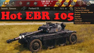 Panhard EBR 105 🔝 1 vs 5, 6.4k dmg, 3.6k assist, 1.6k exp 🔝 World of Tanks ✔️