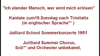 Bach Kantate BWV 48 Ich elender Mensch, wer wird mich erlösen, Robert Hufstader 1951