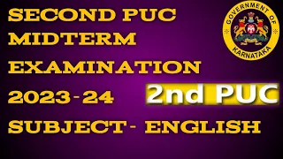 Karnataka 2nd PUC  English Model Question Paper 2023-2024 for And midterm exams questions paper