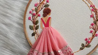 Beautiful Girl Embroidery Makeover ❤️ Gossamer #embroidery #handembroidery #art #beautiful #beauty