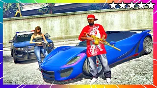 GTA 5 Trolling The Police Chase - Gang Member with Bodyguard Girlfriend! Car Chase Rampage Challenge