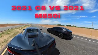 2021 C8 Z51 is out for a ride next to the 2021 M850i. Let's see how they compare.