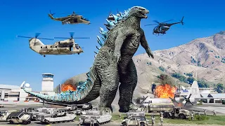 GTA 5 - Godzilla Attack Army | Godzilla