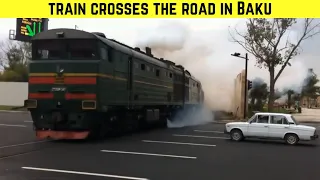 Train Crosses Motorway in Baku With No Warning | Get Inspired |
