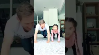 Plank Challenge Dad vs Daughter 💖 TikTok Trend #shorts Clarielle